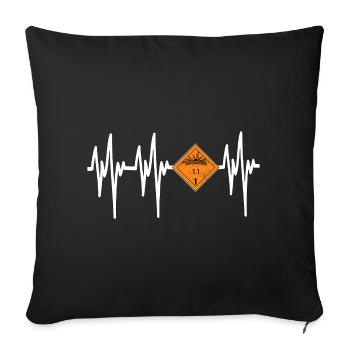 Heartbeat Pyro Danger - Sofa pillowcase 17,3'' x 17,3'' (45 x 45 cm) - black - Front