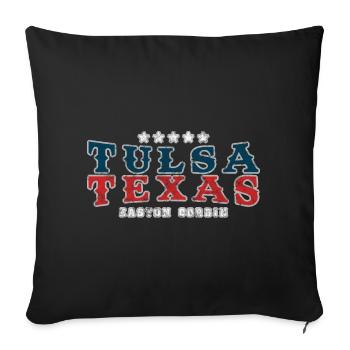 "Tulsa Texas" Country Song Vintage Western  - Sofakissenbezug 45 x 45 cm - Schwarz - Vorne