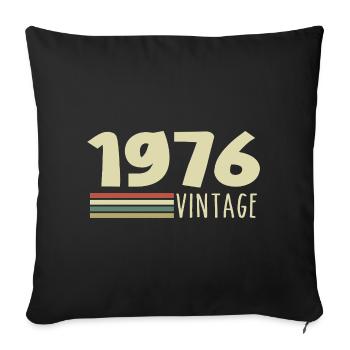 1976-Jubiläum-1976-retro-1976 - Sofakissenbezug 45 x 45 cm - Schwarz - Vorne