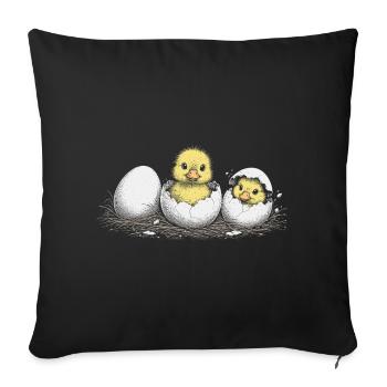 Caneton - Housse de coussin décorative 45 x 45 cm - noir - Devant