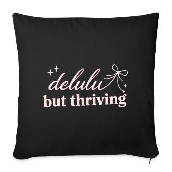 Lettrage Deluhu Florissant - Housse de coussin décorative 45 x 45 cm - noir - Devant