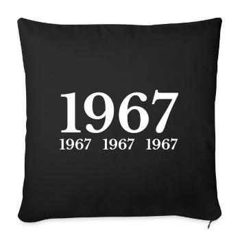 1967 - Housse de coussin décorative 45 x 45 cm - noir - Devant