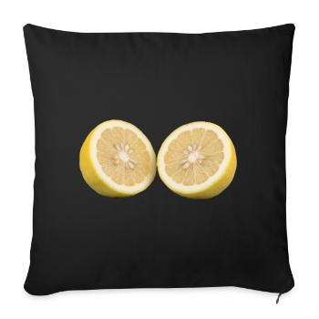 Lemon Vegan Citrus Lemon Half, Shirt, Hoodie - Sofa pillowcase 17,3'' x 17,3'' (45 x 45 cm) - black - Front