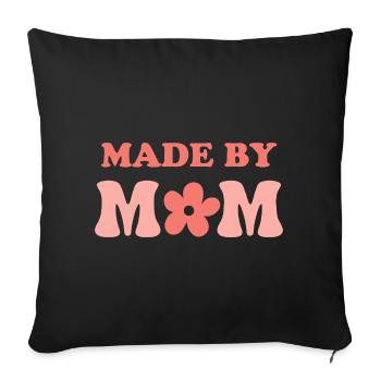 Made by MoM Floral Logo - Sofa pillowcase 17,3'' x 17,3'' (45 x 45 cm) - black - Front