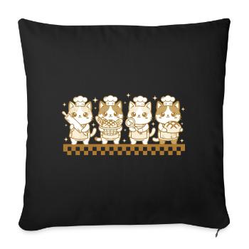 Ère du levain de pain au - Housse de coussin décorative 45 x 45 cm - noir - Devant