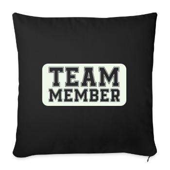Varsity-style team member - Sofa pillowcase 17,3'' x 17,3'' (45 x 45 cm) - black - Front