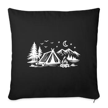 Tente de camping - Housse de coussin décorative 45 x 45 cm - noir - Devant