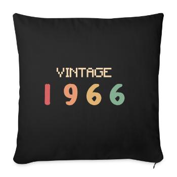 Vintage Watercolor 60 Years Sixties Party 1966 - Sofa pillowcase 17,3'' x 17,3'' (45 x 45 cm) - black - Front