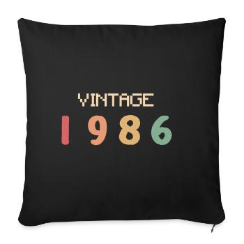 Vintage Watercolor 40 Years Forties Party 1986 - Sofa pillowcase 17,3'' x 17,3'' (45 x 45 cm) - black - Front
