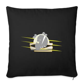 Motorcycle Chopper Helmet - Sofa pillowcase 17,3'' x 17,3'' (45 x 45 cm) - black - Front