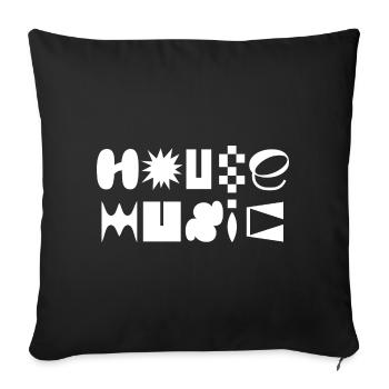 House Musique Typographie sophistiquée design de logo T-shirt - Housse de coussin décorative 45 x 45 cm - noir - Devant