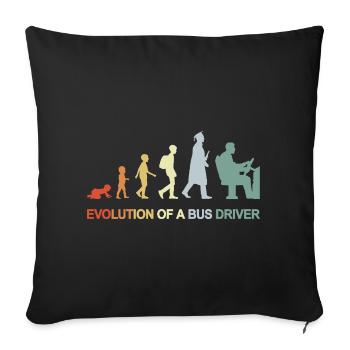 Baby to Bus Driver Evolution - Sofa pillowcase 17,3'' x 17,3'' (45 x 45 cm) - black - Front