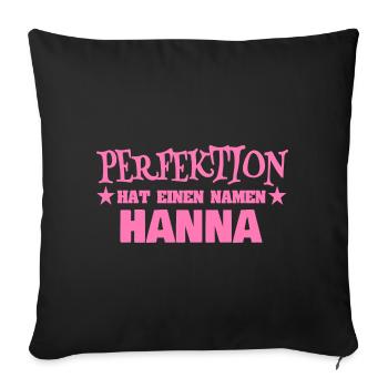 Hanna als Frauenname - Sofakissenbezug 45 x 45 cm - Schwarz - Vorne