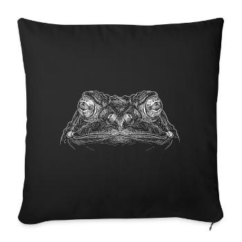 Minimalist Line Art Abstract Sketch Scribble Frog - Sofa pillowcase 17,3'' x 17,3'' (45 x 45 cm) - black - Front