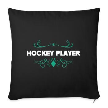 Eishockey Spieler Ornament Design - Sofa pillowcase 17,3'' x 17,3'' (45 x 45 cm) - black - Front