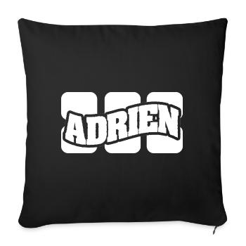 Prénom Adrien - Housse de coussin décorative 45 x 45 cm - noir - Devant