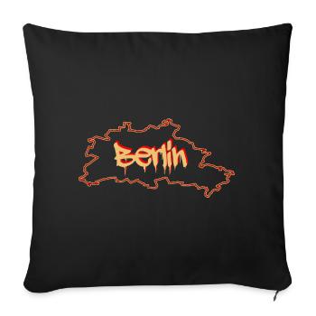 Berlin da city - Sofa pillowcase 17,3'' x 17,3'' (45 x 45 cm) - black - Front