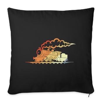 Railway Retro Look - Sofa pillowcase 17,3'' x 17,3'' (45 x 45 cm) - black - Front