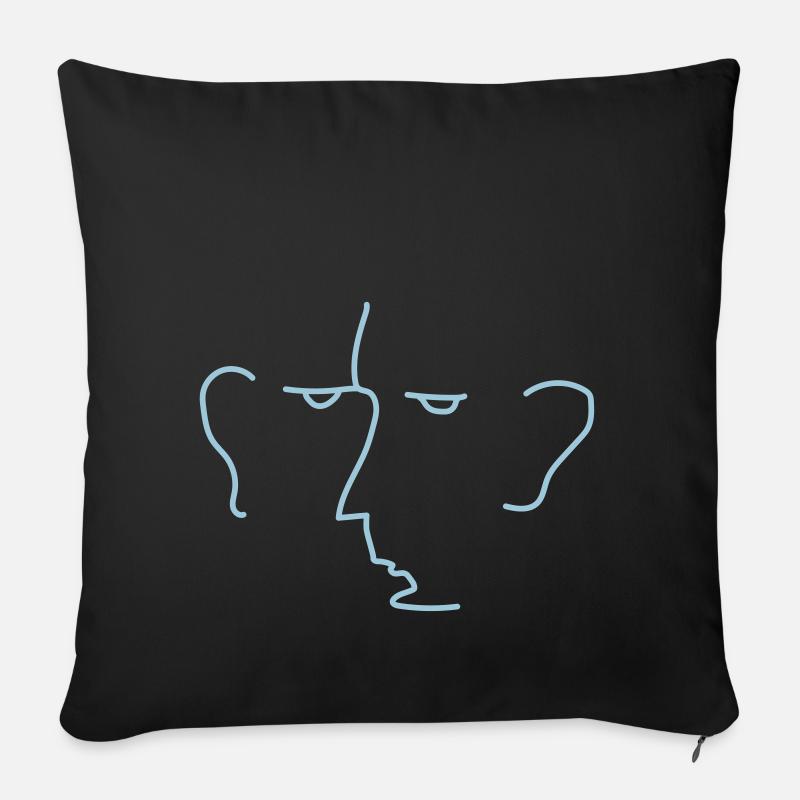 Visage - Housse de coussin décorative 45 x 45 cm - noir