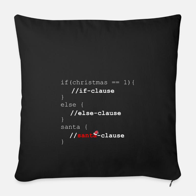Santa-Clause – Weihnachten Programmierer Geschenk - Sofakissenbezug 45 x 45 cm - Schwarz
