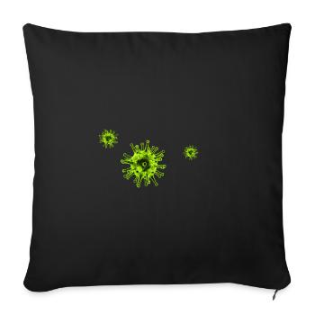 NeonVirus Pattern - Sofa pillowcase 17,3'' x 17,3'' (45 x 45 cm) - black - Front