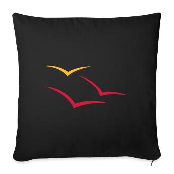 Seagulls - Sofa pillowcase 17,3'' x 17,3'' (45 x 45 cm) - black - Front