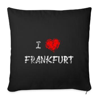 Cadeau d'amour de la ville de Francfort - Housse de coussin décorative 45 x 45 cm - noir - Devant