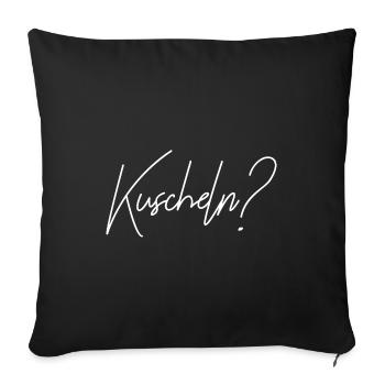 Kuscheln Schmusen Umarmung Free hugs Geschenk - Sofakissenbezug 45 x 45 cm - Schwarz - Vorne
