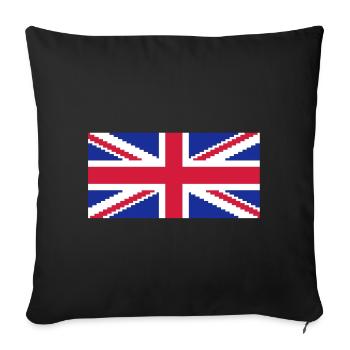 Union Pixel Jack UK Flag - Sofa pillowcase 17,3'' x 17,3'' (45 x 45 cm) - black - Front