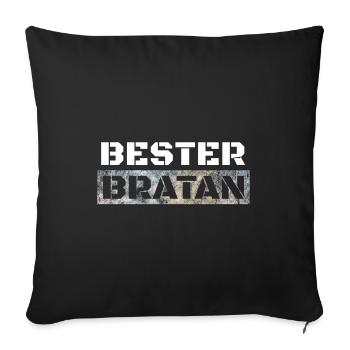 Meilleur copain de Bratan, Digga - Housse de coussin décorative 45 x 45 cm - noir - Devant