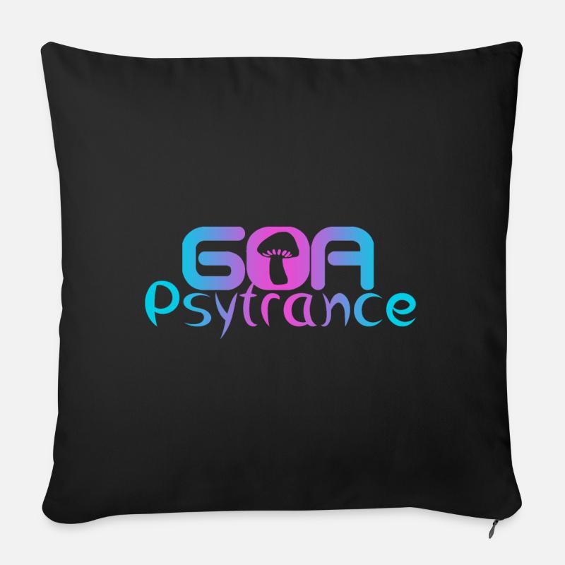 Goa Psytrance Psy - Sofakissenbezug 45 x 45 cm - Schwarz