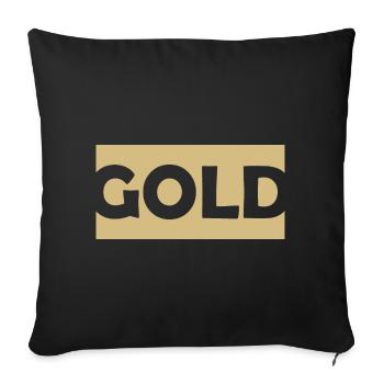 gold - Sofa pillowcase 17,3'' x 17,3'' (45 x 45 cm) - black - Front