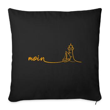 MOIN Segelboot Leuchtturm - Sofakissenbezug 45 x 45 cm - Schwarz - Vorne