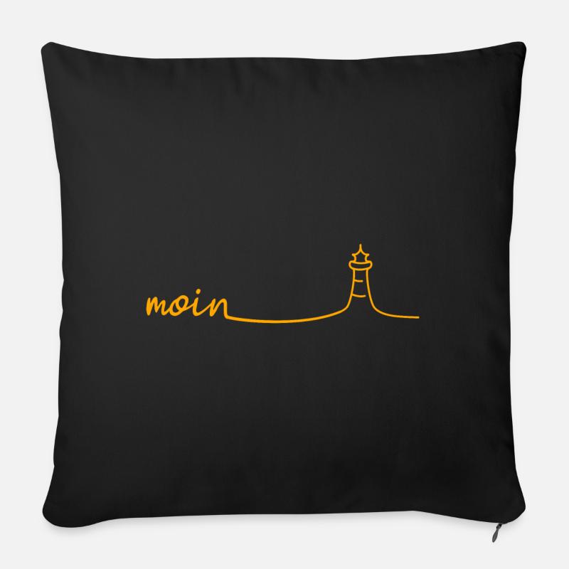 Moin Leuchtturm - Sofakissenbezug 45 x 45 cm - Schwarz