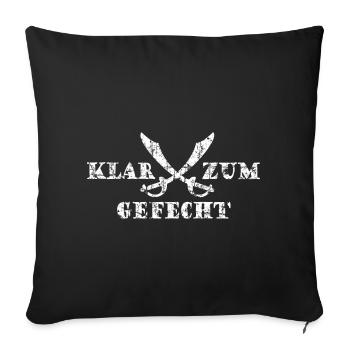Klar zum Gefecht Piraten Säbel (Vintage/Weiß) - Sofakissenbezug 45 x 45 cm - Schwarz - Vorne