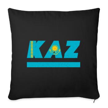 Kazakhstan Flag Flag KAZ - Sofa pillowcase 17,3'' x 17,3'' (45 x 45 cm) - black - Front