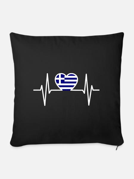 Griechenland Grieche EKG Geschenk - Sofakissenbezug 45 x 45 cm - Schwarz