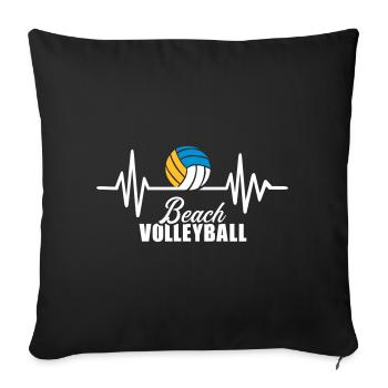 Beachvolleyball - Sofakissenbezug 45 x 45 cm - Schwarz - Vorne