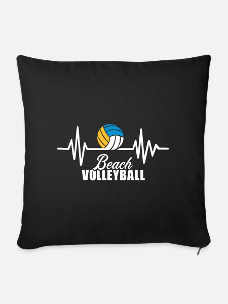 Beachvolleyball - Sofakissenbezug 45 x 45 cm - Schwarz