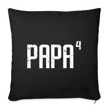 Papa von vier Spaß Geschenk für alle Vater mit 4 Kindern - Sofakissenbezug 45 x 45 cm - Schwarz - Vorne