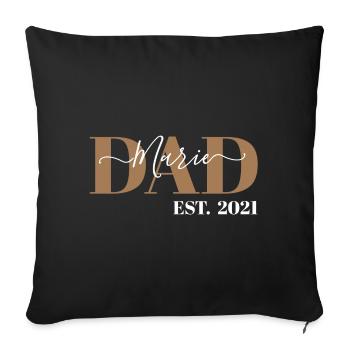 MARIE - DAD EST. 2021 - DADDY SINCE 2021 - BABY - Sofakissenbezug 45 x 45 cm - Schwarz - Vorne