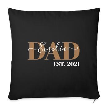EMILIA - DAD EST. 2021 - DADDY SINCE 2021 - BABY - Sofakissenbezug 45 x 45 cm - Schwarz - Vorne