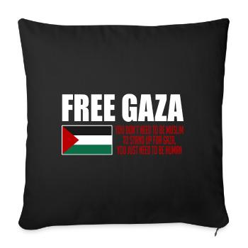 Free Gaza, Palestine Flag, Save Gaza, Palestina - Sofa pillowcase 17,3'' x 17,3'' (45 x 45 cm) - black - Front