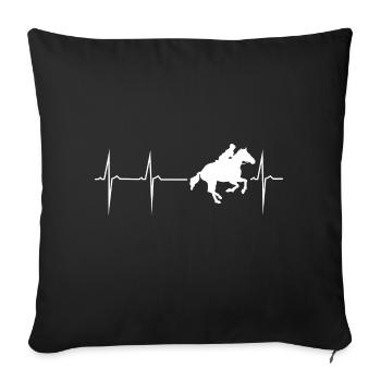 herzschlag reiter pferd reitsport - Sofa pillowcase 17,3'' x 17,3'' (45 x 45 cm) - black - Front