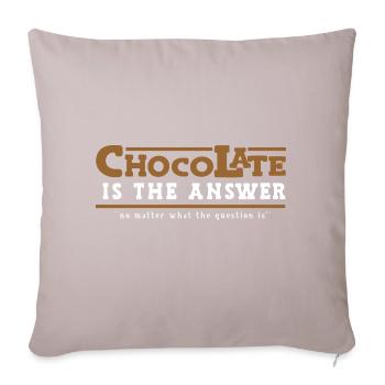 Le chocolat est la réponse - Housse de coussin décorative 45 x 45 cm - taupe clair - Devant