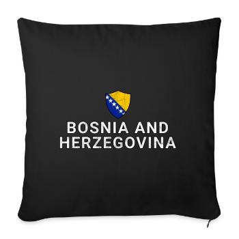 Bosnie-et-Herzégovine - Housse de coussin décorative 45 x 45 cm - noir - Devant