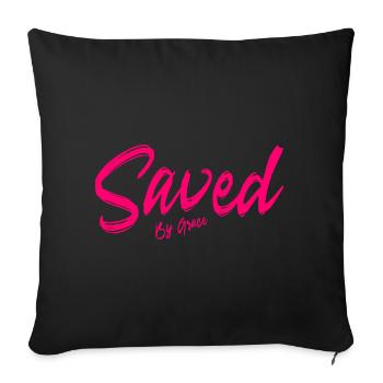 Sauvé par la grâce Des cadeaux chrétiens - Housse de coussin décorative 45 x 45 cm - noir - Devant