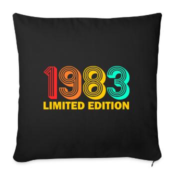 1983 né Né 1983 Cadeau Anniversaire - Housse de coussin décorative 45 x 45 cm - noir - Devant