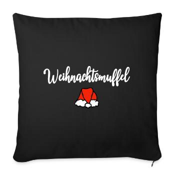 Weihnachtsmuffel Motto Weihnachten - Sofakissenbezug 45 x 45 cm - Schwarz - Vorne