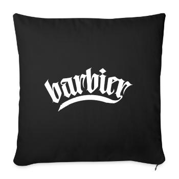 barbier haar bart barber rasieren männer barber - Sofakissenbezug 45 x 45 cm - Schwarz - Vorne